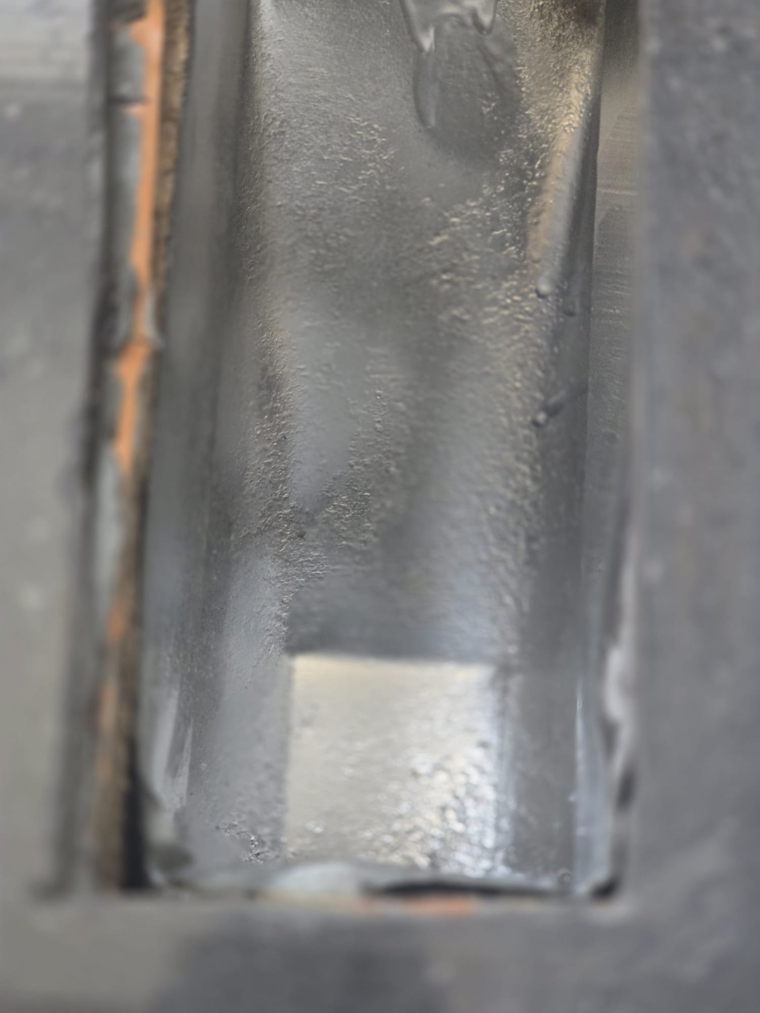Duct interior restored and freshly painted with protective coating