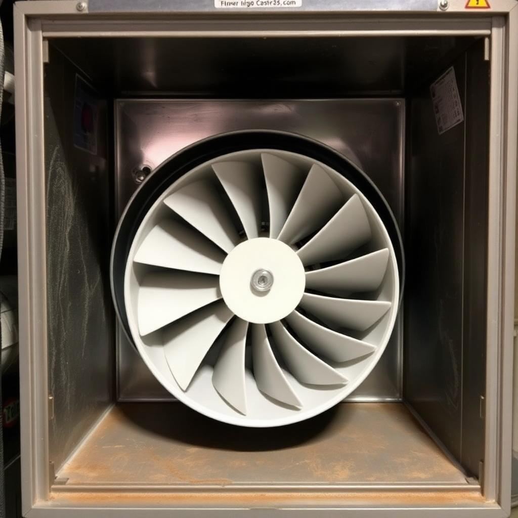 Furnace blower compartment spotless after professional cleaning